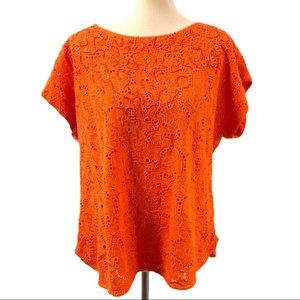 Maeve by Anthropologie Orange Lace Beaded Top 18